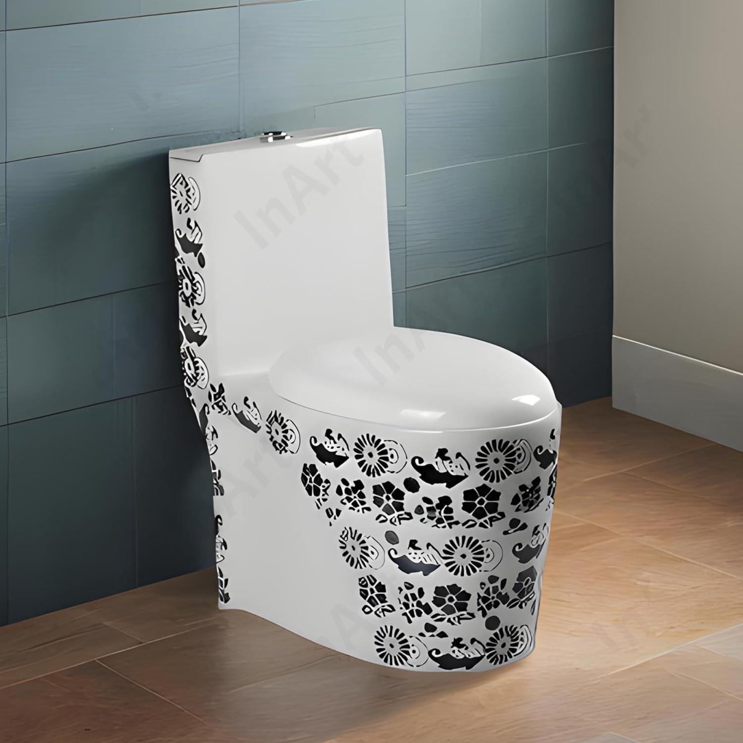 InArt Ceramic One Piece Western Toilet Commode - European Commode Wate ...