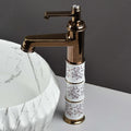 InArt hot and cold water mixer for wash basin, single hole installation in rose gold for premium bathroom