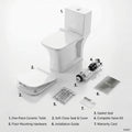 One piece closet price friendly premium look, glossy white ceramic floor mounted commode for Indian bathroom setup