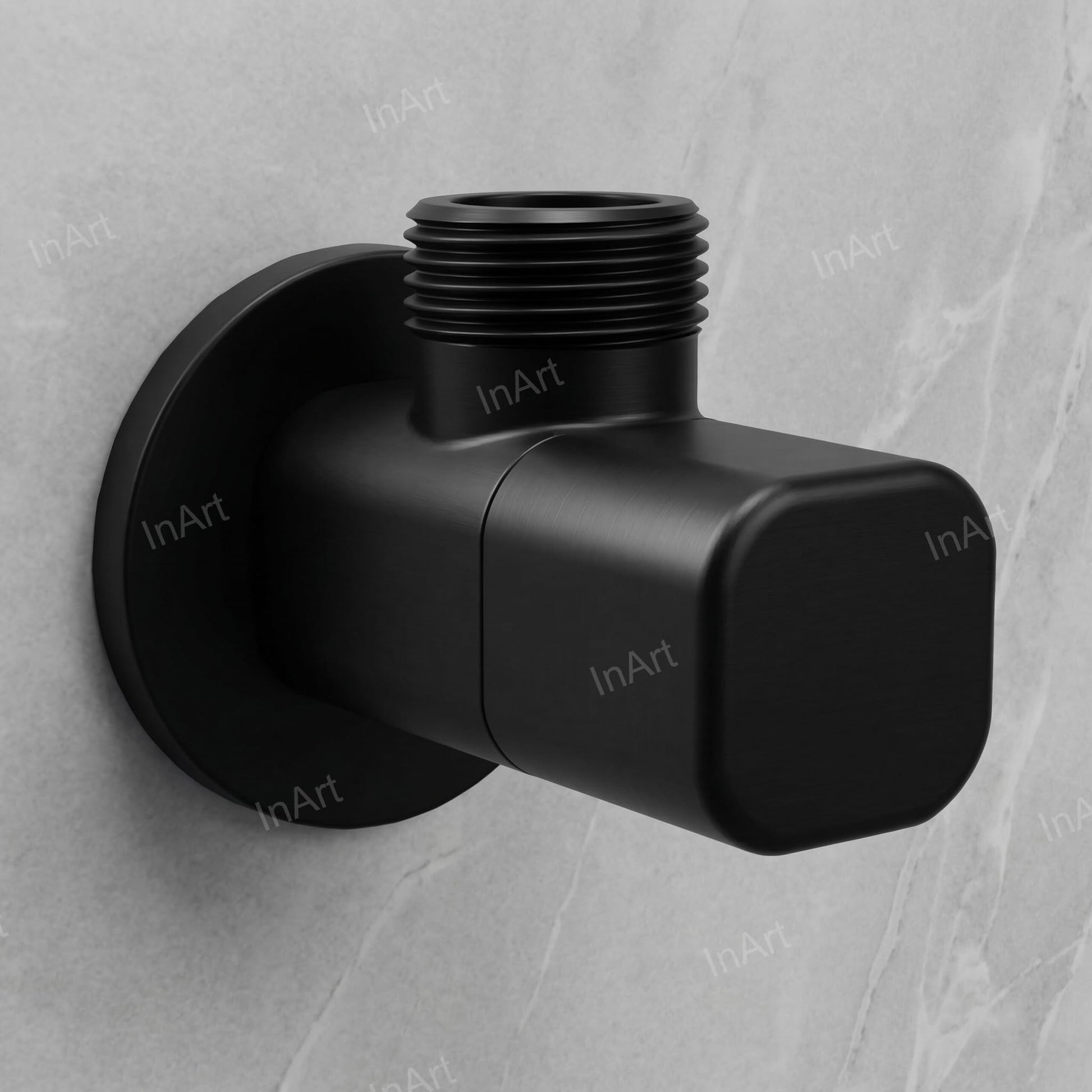 Angle valve for geyser connection, matt black brass angle stop cock 90 degree wall mount