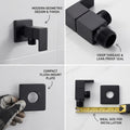 Angle valve for wash basin connection, matte black brass stop cock with nickel plating and heavy duty handle