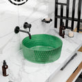 InArt green glass table top wash basin, glossy finish, modern round basin wash basin
