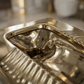 Visible drain outlet area on rectangular ceramic squat pan