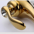 Gold basin tap with hot and cold mixer, modern wash basin nal design for countertop basin, table mount