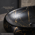 Bathroom basin side profile showing 15 cm height and curved rim