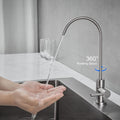 InArt tap water filter for sink, brushed nickel RO drinking water tap installed on kitchen counter