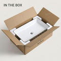 Small modern wash basin with cabinet inspiration, InArt glossy gold rectangular ceramic table top basin
