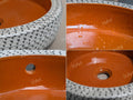 Brown ceramic wash basin 40 cm on countertop, premium sanitaryware for bathroom and washroom