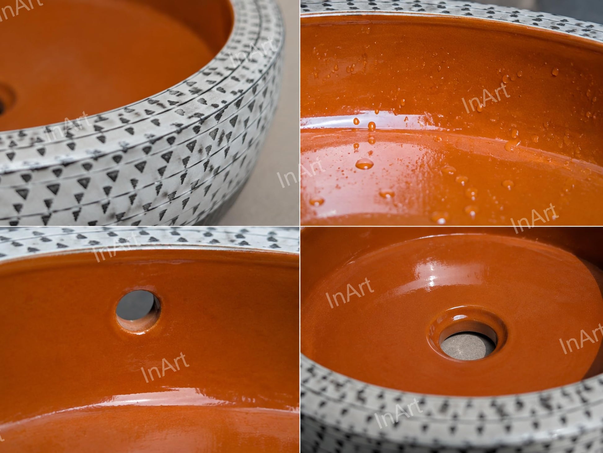 Brown ceramic wash basin 40 cm on countertop, premium sanitaryware for bathroom and washroom
