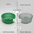 InArt glass table top wash basin round, smooth rim and deep bowl, ideal for compact washroom