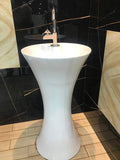 InArt Ceramic Pedestal Wash Basin Free Standing Round White 40x40 CM - InArt-Studio