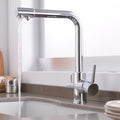InArt brass swan tap for kitchen sink, chrome 3-way water filter connection with 360° swivel spout