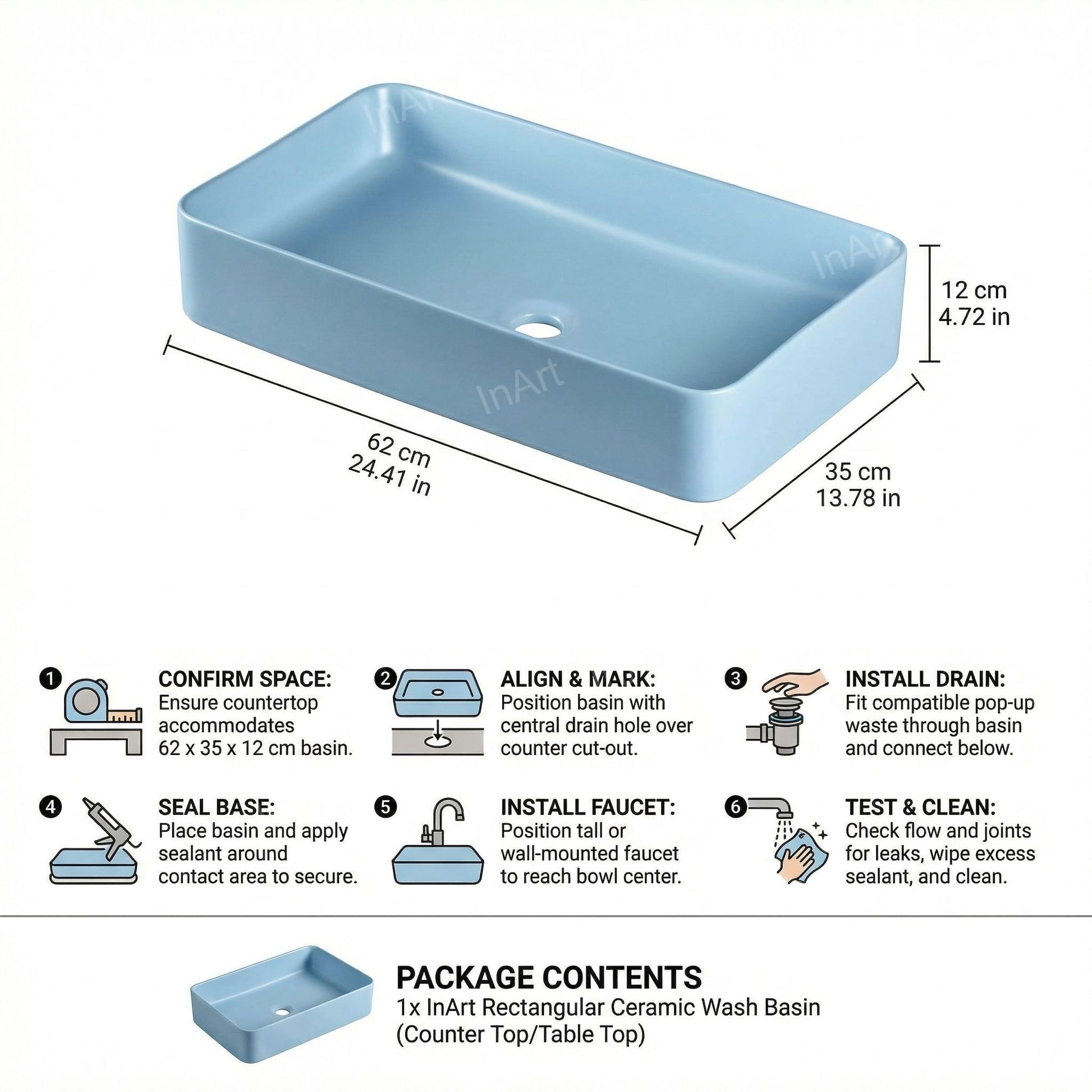 InArt counter top wash basin placed on wash basin cabinet, modern wash basin and cabinet look