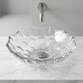 InArt modern table top wash basin for bathroom or living room, clear glass square basin 46x46 cm