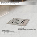 Premium sanitaryware square floor drain jali for bathroom and washroom, 304 stainless steel, silver