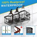 No-drill adhesive pads included for mounting bathroom rack on smooth tiles