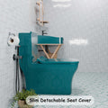 Single piece commode price comparison alternative, green ceramic one piece closet with dual flush and soft close seat