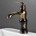 InArt jaquar wash basin tap style in black rose gold, zinc alloy single lever waterfall basin pillar tap