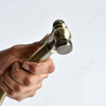 Wall holder and flexible hose detail for health faucet with hose and holder, bronze toilet jet spray set