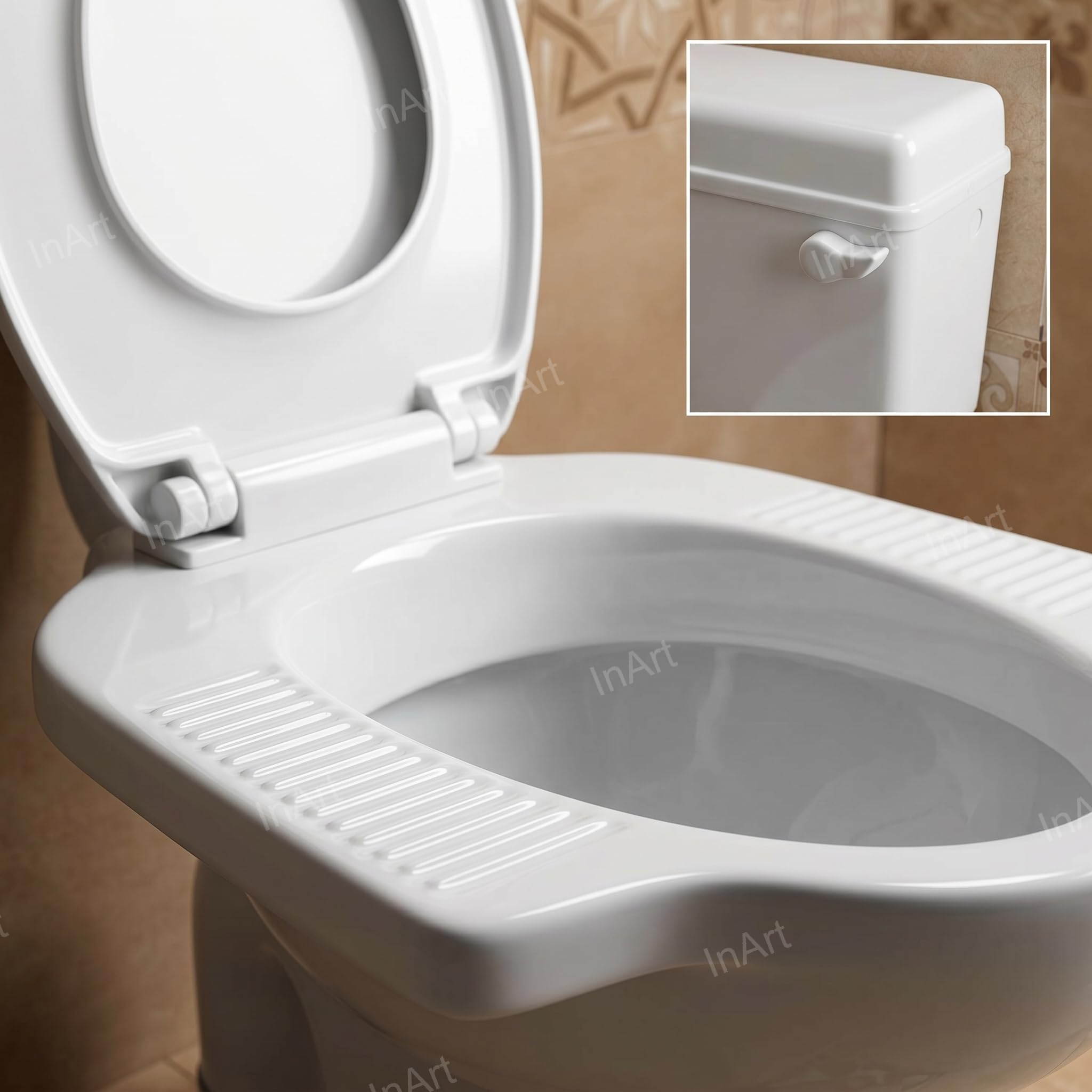 InArt Ceramic Anglo Indian Commode/Water Closet S Trap - White with No ...