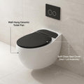 InArt ceramic wall mounted WC close-up of base and mounting area, sturdy wall hung commode for washroom