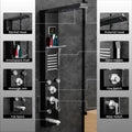 Thermostatic LED shower panel, black glossy, bath shower panels