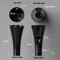 Modern ceramic pedestal wash basin design in matte black, side angle view for stylish washroom interiors