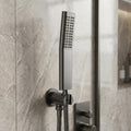 SS304 handheld shower head for bathroom InArt round stainless steel hand shower gun grey