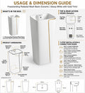 Round pedestal wash basin for small bathroom, free standing single piece ceramic in glossy white gold