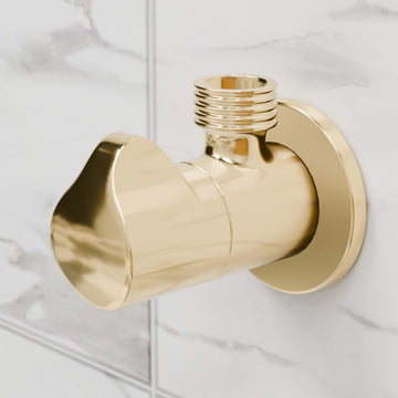 Brass angle valve for bathroom InArt glossy gold L-type 1-way angle stop cock