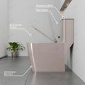 InArt one piece closet in pink finish, modern square ceramic commode for premium bathroom sanitaryware