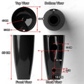 Designer pedestal wash basin black, one piece ceramic basin and pedestal, 3/4 angle view for modern bathrooms