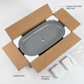 InArt large counter top wash basin for bathroom, rectangular matt grey ceramic top basin 80x40 cm