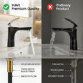 Wash basin mixer single lever with aerator spout detail, matte black brass basin mixer tap