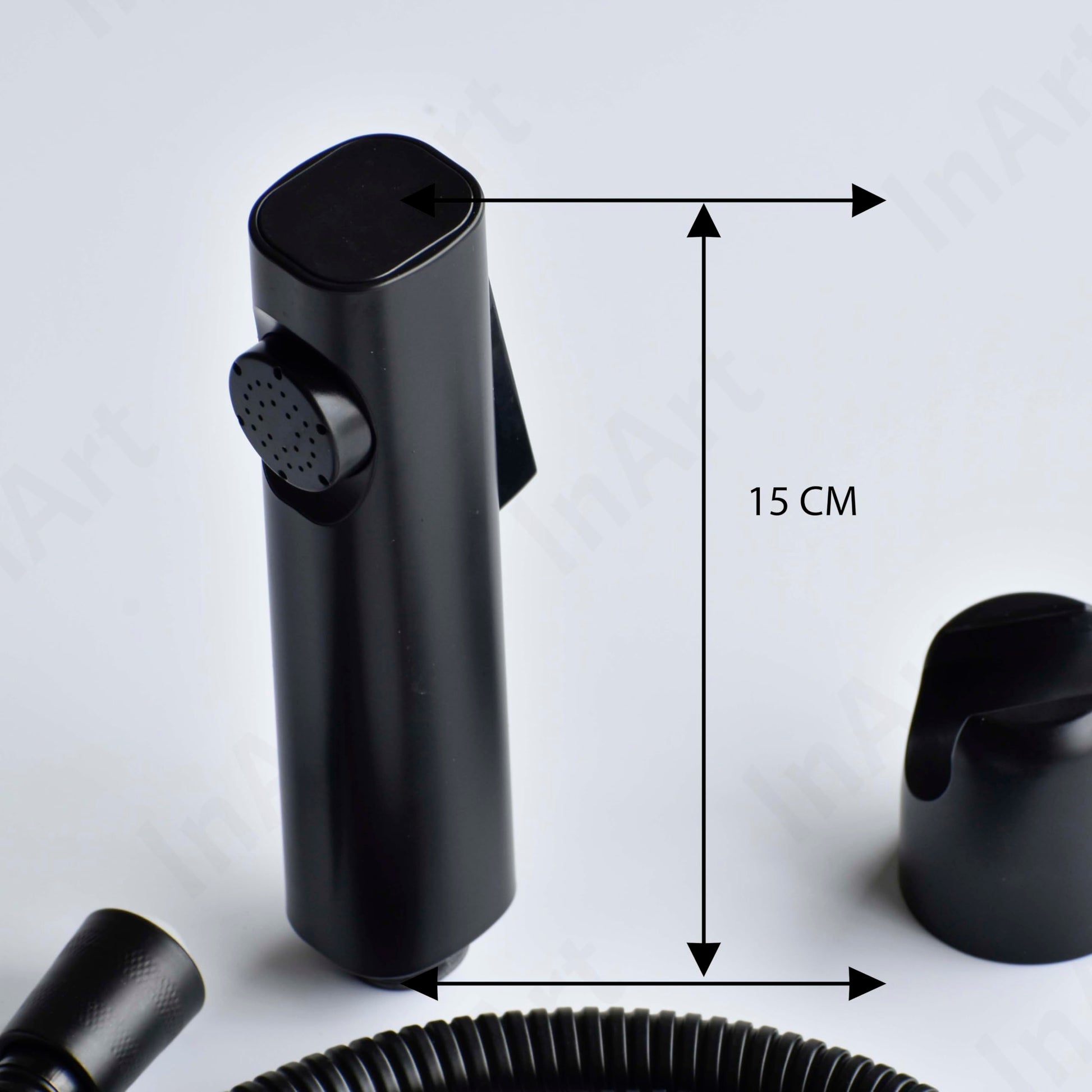 Modern bathroom accessory: InArt wall mounted high pressure jet spray in matte black for western toilet