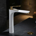InArt brass basin tap in white gold finish, premium bathroom mixer tap for Indian washroom basin