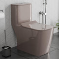 InArt cera single piece commode in pink ceramic, square one piece western toilet floor mounted front view