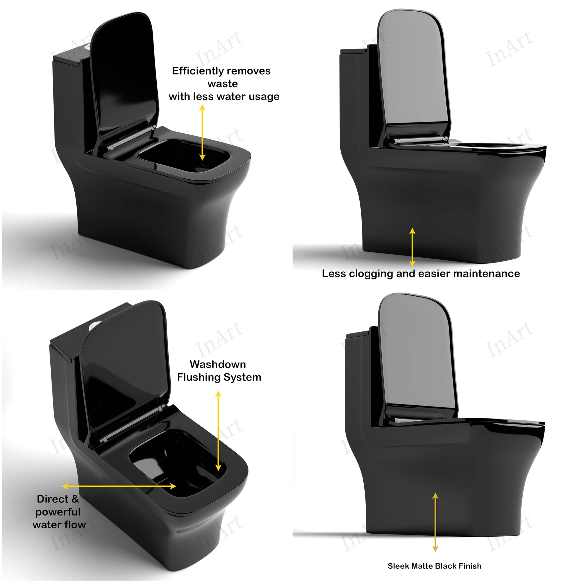 Modern bathroom commode one piece ceramic western toilet, glossy white oval floor mounted side angle