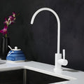 Installed InArt kitchen tap with drinking water filter outlet, white SS304 gooseneck RO tap for sink setup