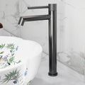 InArt SS 304 pillar tap for wash basin, extra tall 12 inch high neck table top basin tap in gun grey