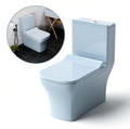 InArt ceramic western toilet in modern Indian bathroom setting, compact floor mounted commode in light blue