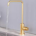 InArt ro drinking water tap for kitchen sink in SS304 stainless steel, brushed gold square design