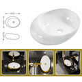 InArt table top wash basin design for bathroom vanity, oval white-gold basin on counter setting