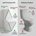 One piece water closet S trap 300mm floor outlet, dual tone black white western commode for washroom