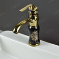 Waterfall basin mixer tap black gold on wash basin, hot and cold water tap mixer for modern bathroom washroom