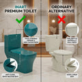 Compact western toilet for small bathroom in glossy green ceramic, modern one piece commode lifestyle setup