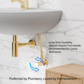 Ceramic disc angle valve in gold finish, leakproof brass angle stop cock for wash basin tap - side angle