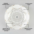 InArt designer table top basin in white and gold, 3/4 angle view for modern bathroom washroom