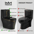 Close-up of glossy black gold surface finish on ceramic sanitaryware