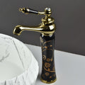 InArt sink mixer single lever tap for bathroom wash basin, black gold antique finish with 12 inch height